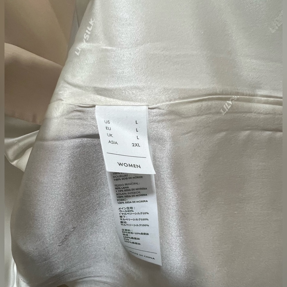 NWOT! Lilysilk | Silk-Wool Blend Water Repellent Classic Trench Coat | Khaki | L - Picture 11 of 13